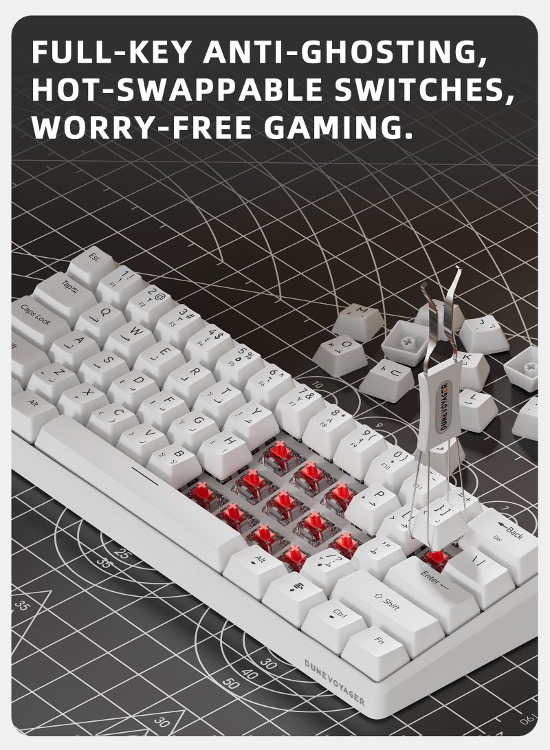 DuneVoyager Pc/Ps4 61 Keys Red Switch Mechanical Gaming Keyboard, With Arabic Language Gaming Keyboard, With Driver, Hot-Swappable, 16.8 Million Colors Backlit, 60% Mini , Removable Usb Wired, 525g Weight, All Keys Without Conflict Silent Rgb Color Suitable For Pc/Ps4/Xbox Gamers Mac - Image 5